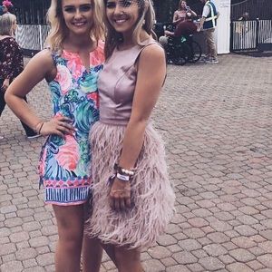 Purple Mauve feather dress